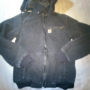 Carhartt women jacket  Black Hooded size S 4-6